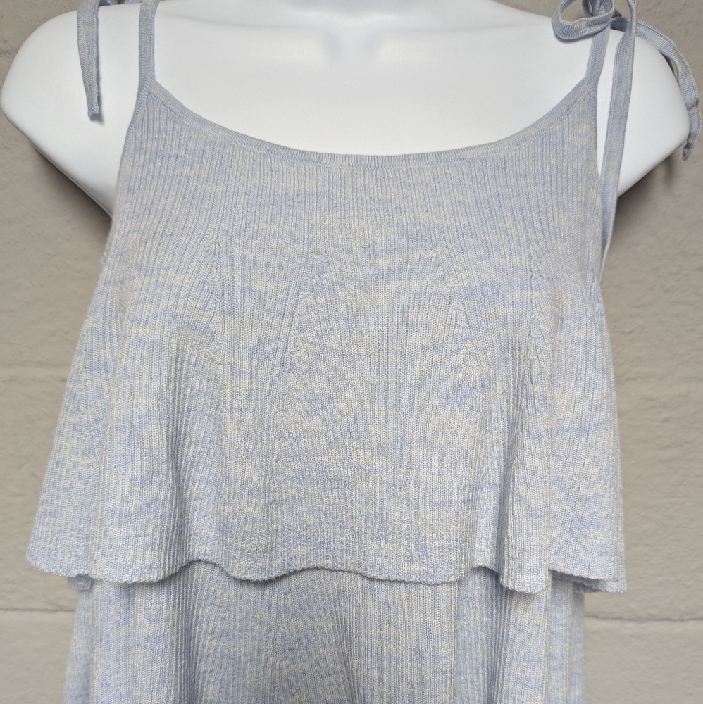 NWT J.Crew Merino Wool Knit Tank Top Size M Tiered Tie Straps Babydoll - Picture 3 of 8